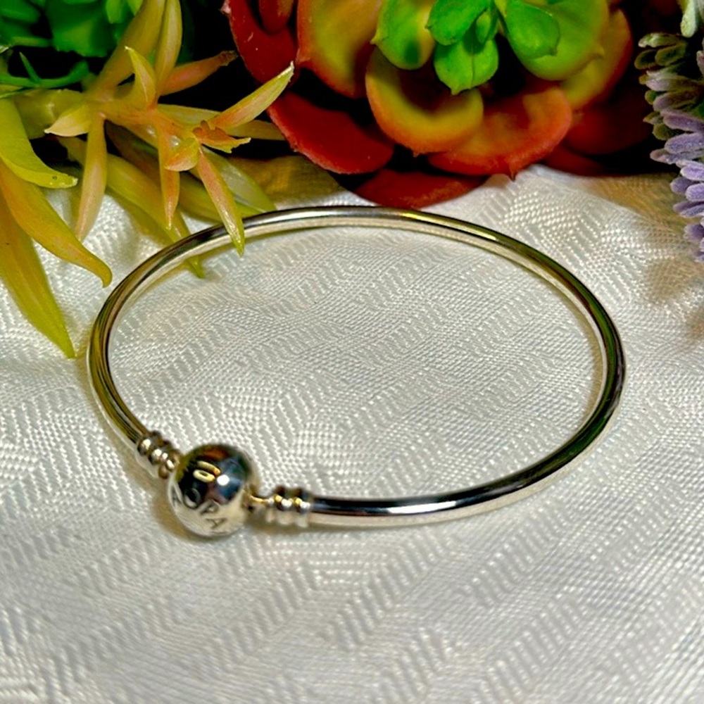 Pandora charm bracelet bangle silver 925 ale